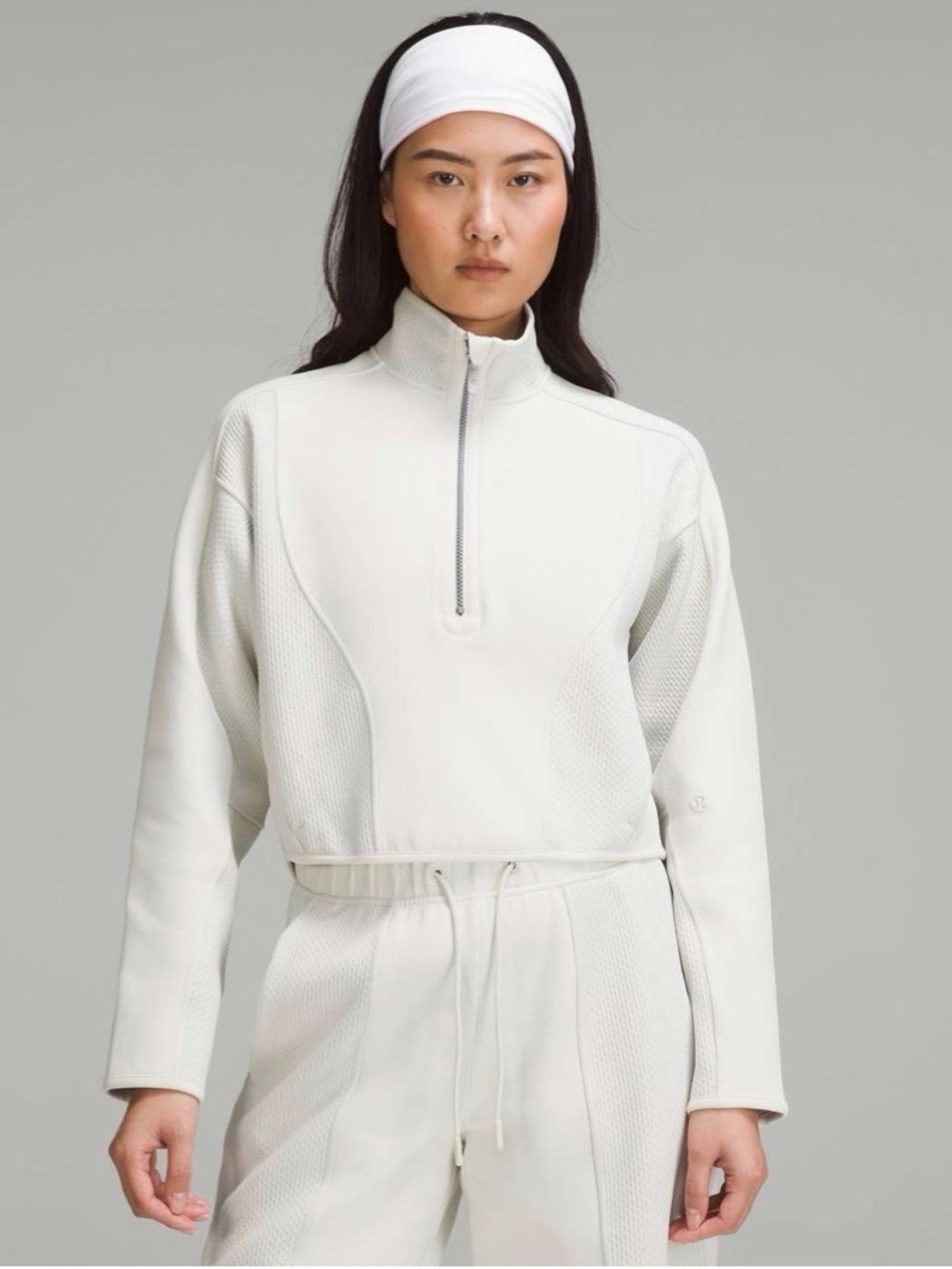 Lululemon Oversized Mixed Fabric Half-Zip Cropped Pullover Jacket